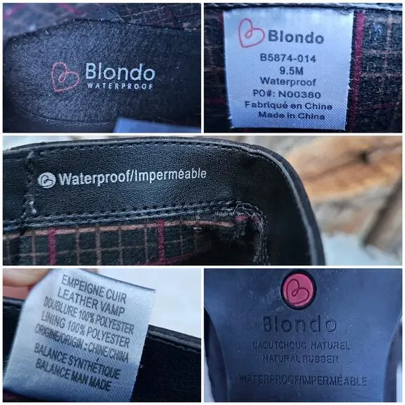 Black Ankle Bootie Blondo Nelli Size 9.5 Nubuck Leather Heel Zip Waterproof - Picture 7 of 13